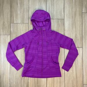 Athleta Purple Full Zip Hoodie Jacket Women’s Medium Fleece Lined Activewear